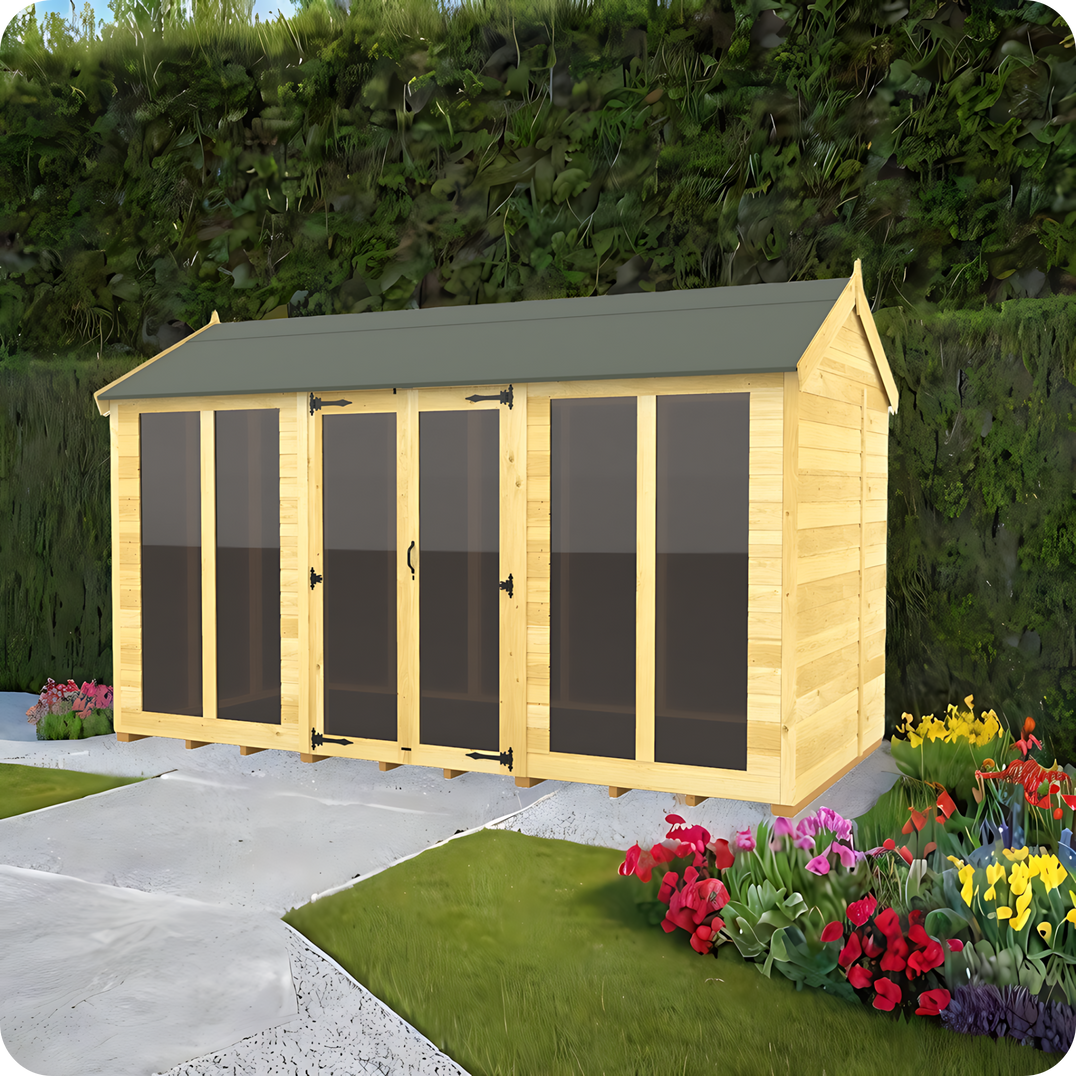 Full Height Glass Apex Summer Houses