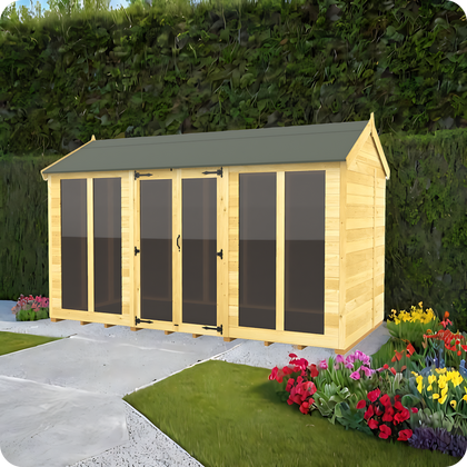 Full Height Glass Apex Summer Houses